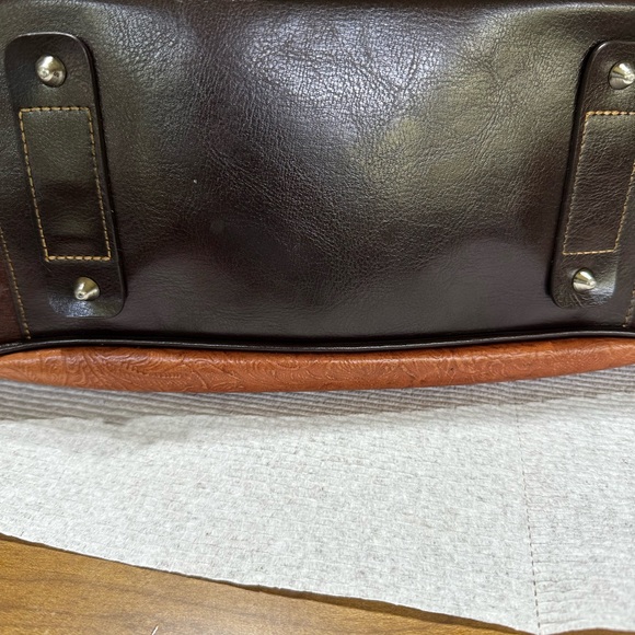 MC MARC CHANTAL TOOLED EMBOSSED LEATHER MULTICOLORED SHOULDER BAG - Picture 6 of 8